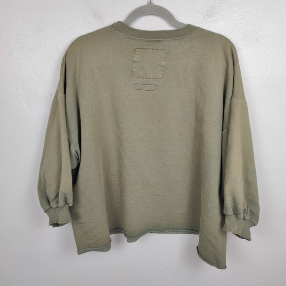 Rachel Comey Fond Sweatshirt Womens Medium Oversized Green Distressed Crewneck - Picture 6 of 7